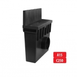 Kõrge pilurestiga plastik kaev/liivapüüdur A15-C250 I 330x130x280 mm I H55